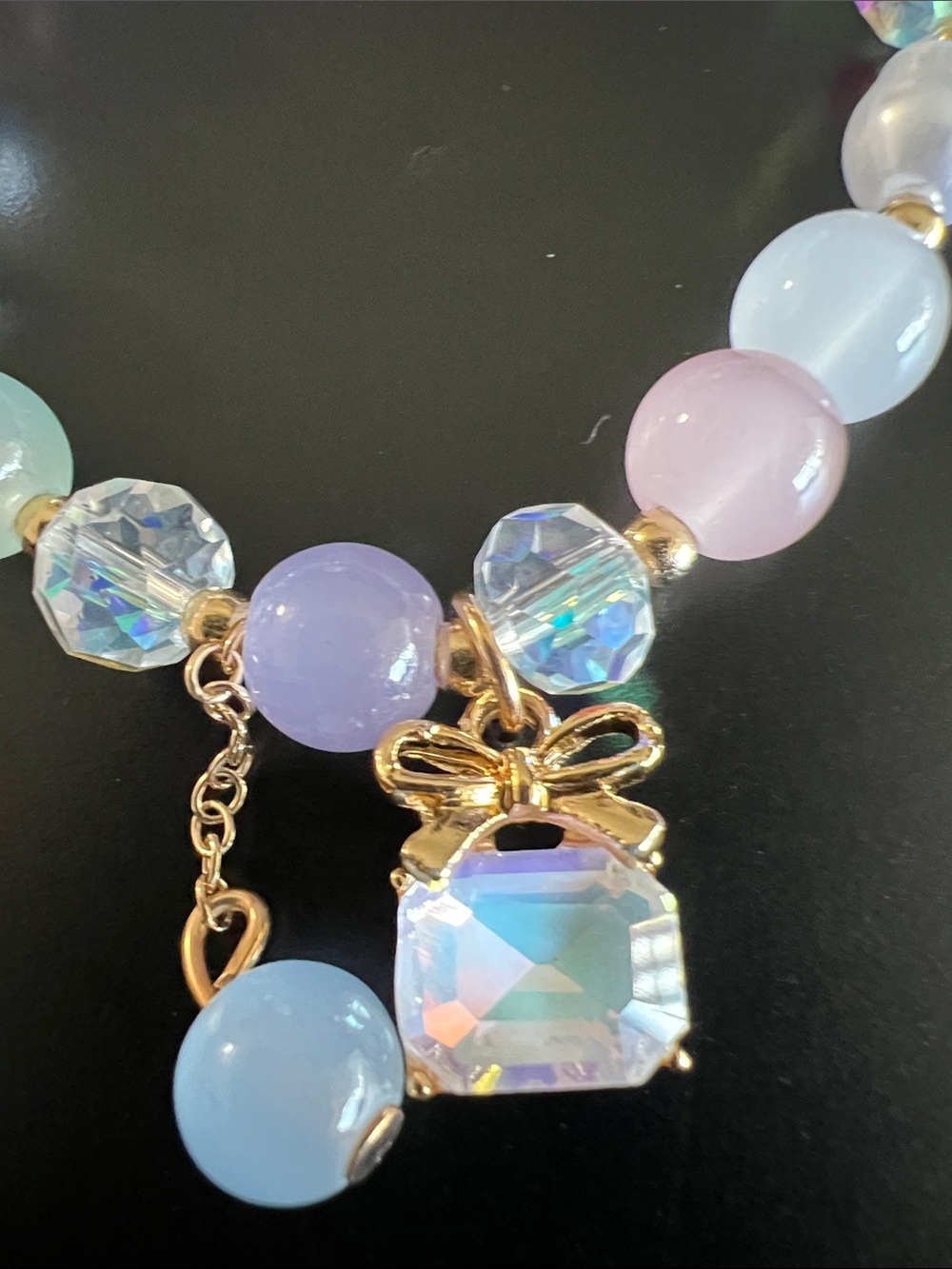 Iridescent Crystal Bead and gift Bracelet - Picture 2 of 3